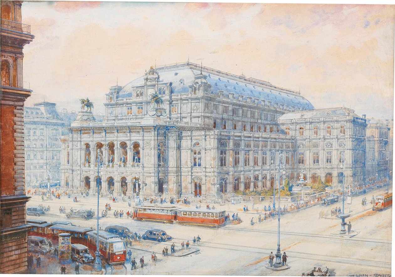 Udsigt over Wiener Statsopera. af Friedrich Frank