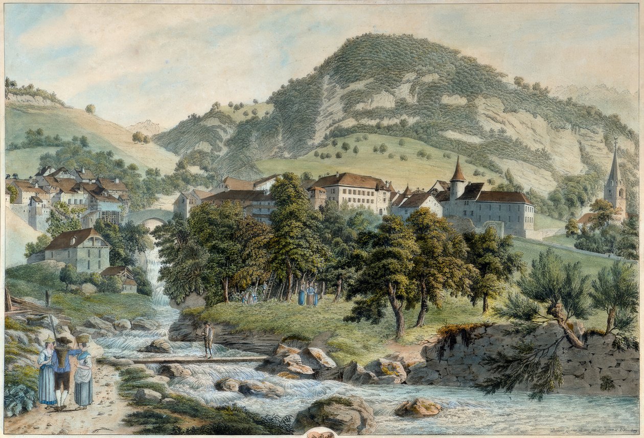Landsbyen Montreux af Friedrich Georg Wexelberg