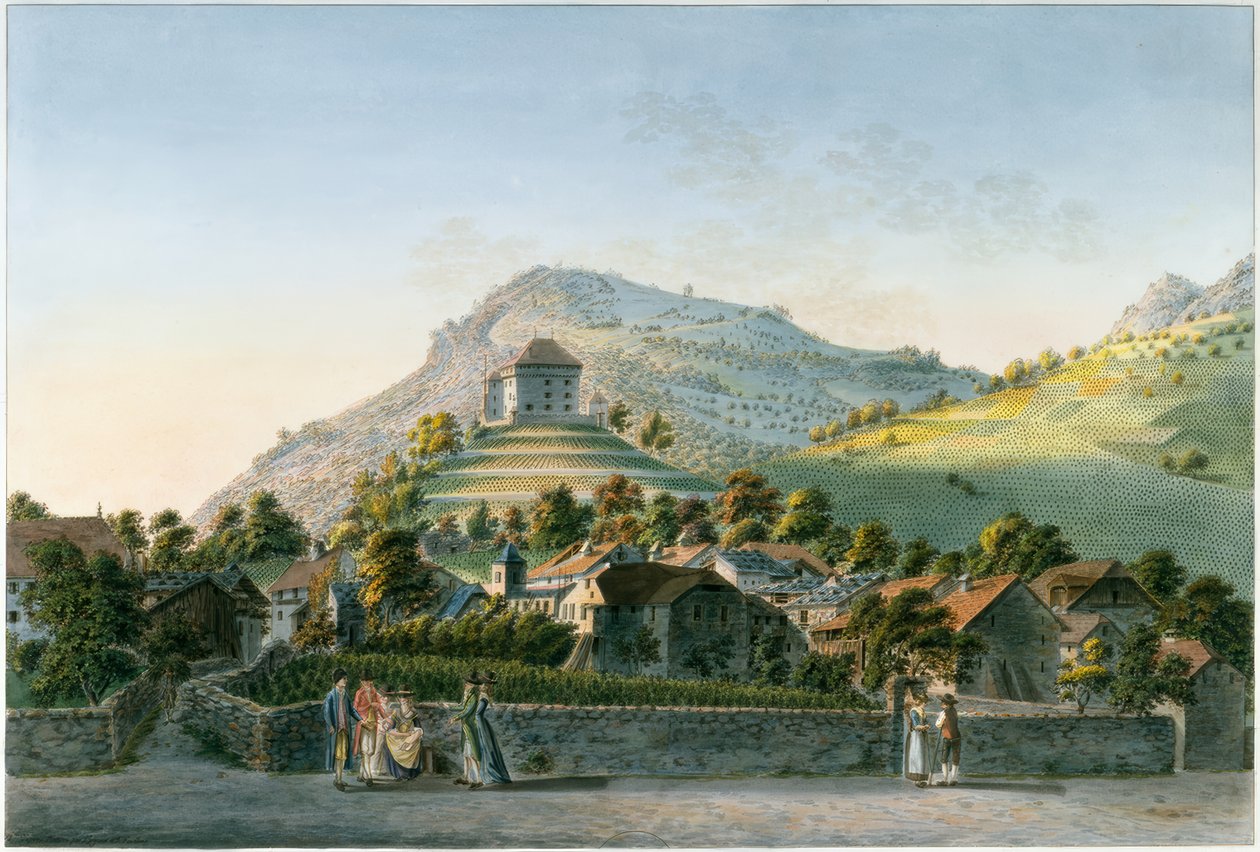 Landsbyen Clarens set fra søsiden af Friedrich Georg Wexelberg