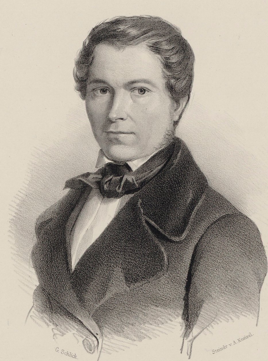 Portræt af violinisten og komponisten Joseph Labitzky 1802-1881, 1840. af Friedrich Gustav Schlick