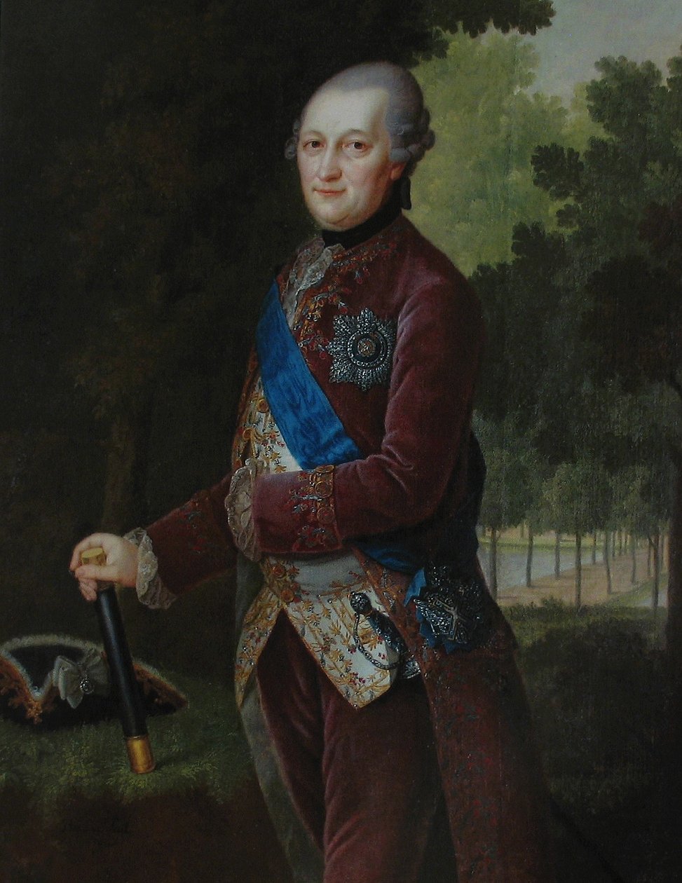 Portræt af Peter von Biron 1724-1800, hertug af Kurland og Semigallia, 1781 af Friedrich Hartmann Barisien