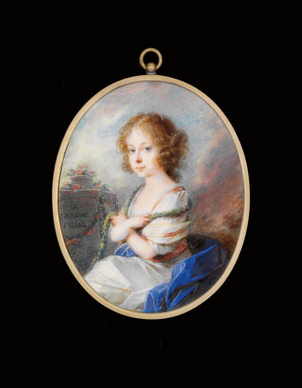 Grevinde Molly Zichy-Ferraris (pigment på elfenben i forgyldt metalramme) af Friedrich Heinrich Fuger