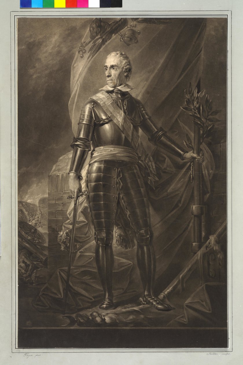 Gideon Ernst Baron von Loudon (mezzotint) af Friedrich Heinrich Fuger