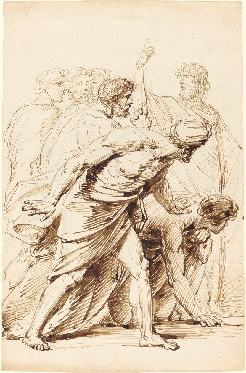 Syv mænd i antik kjole af Friedrich Heinrich Fuger
