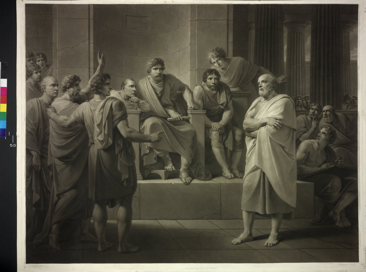Sokrates foran dommerne af Friedrich Heinrich Fuger