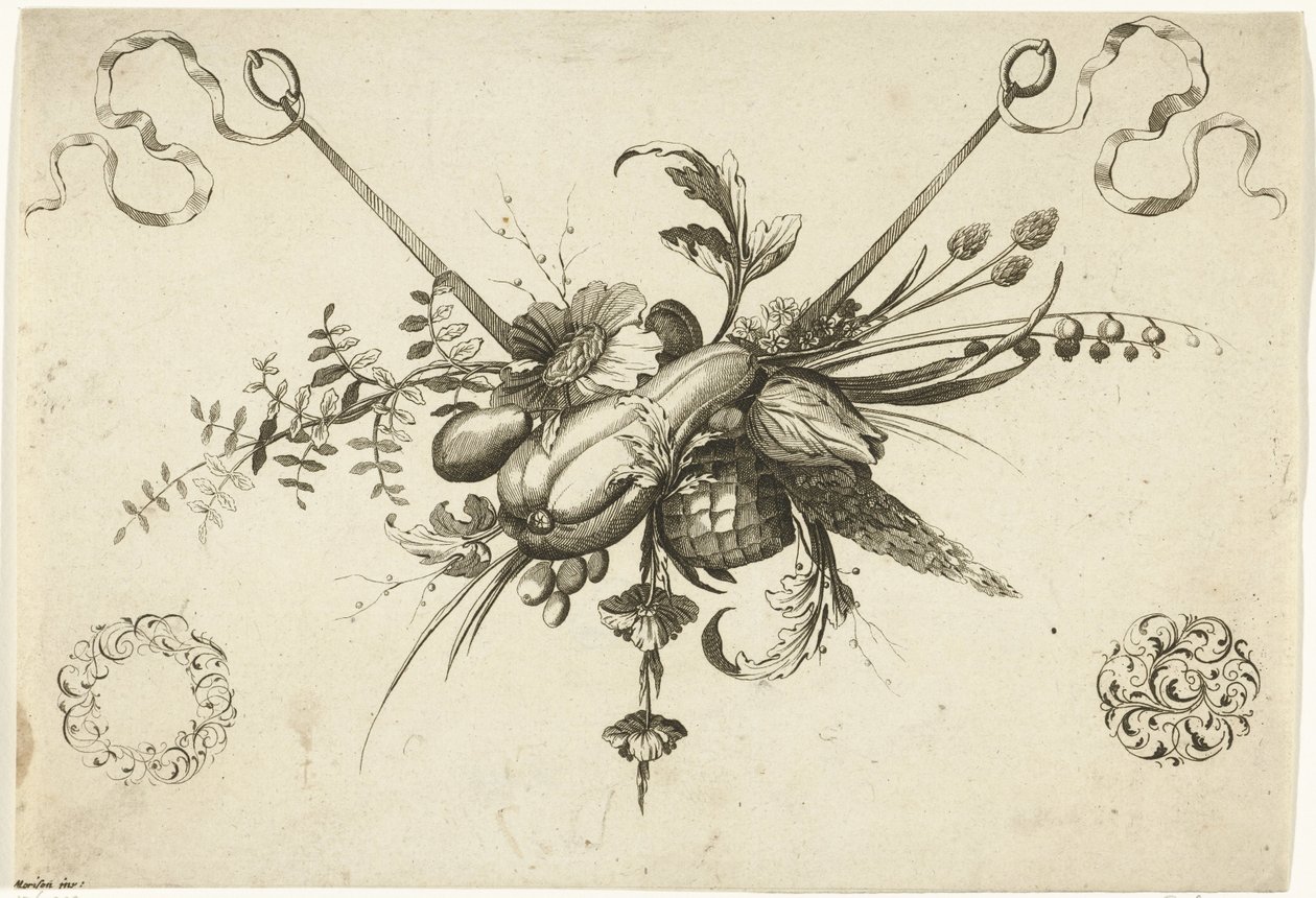 Festival med blomster, bladeren og vruchten En anden ny feston af blomster og frugter (serietitel) af Friedrich Jacob Morisson
