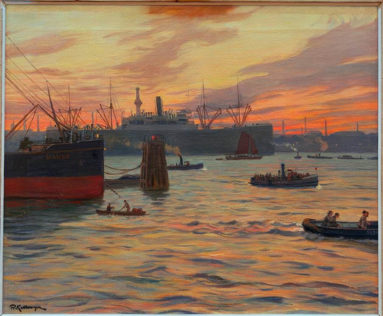 Hamborgs havn af Friedrich Kallmorgen