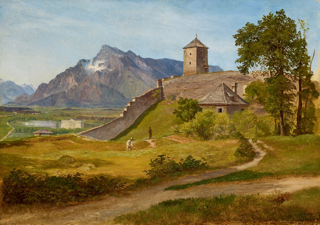 Militærvagthuset og Josefsturm på Salzburg Mönchsberg af Friedrich Loos