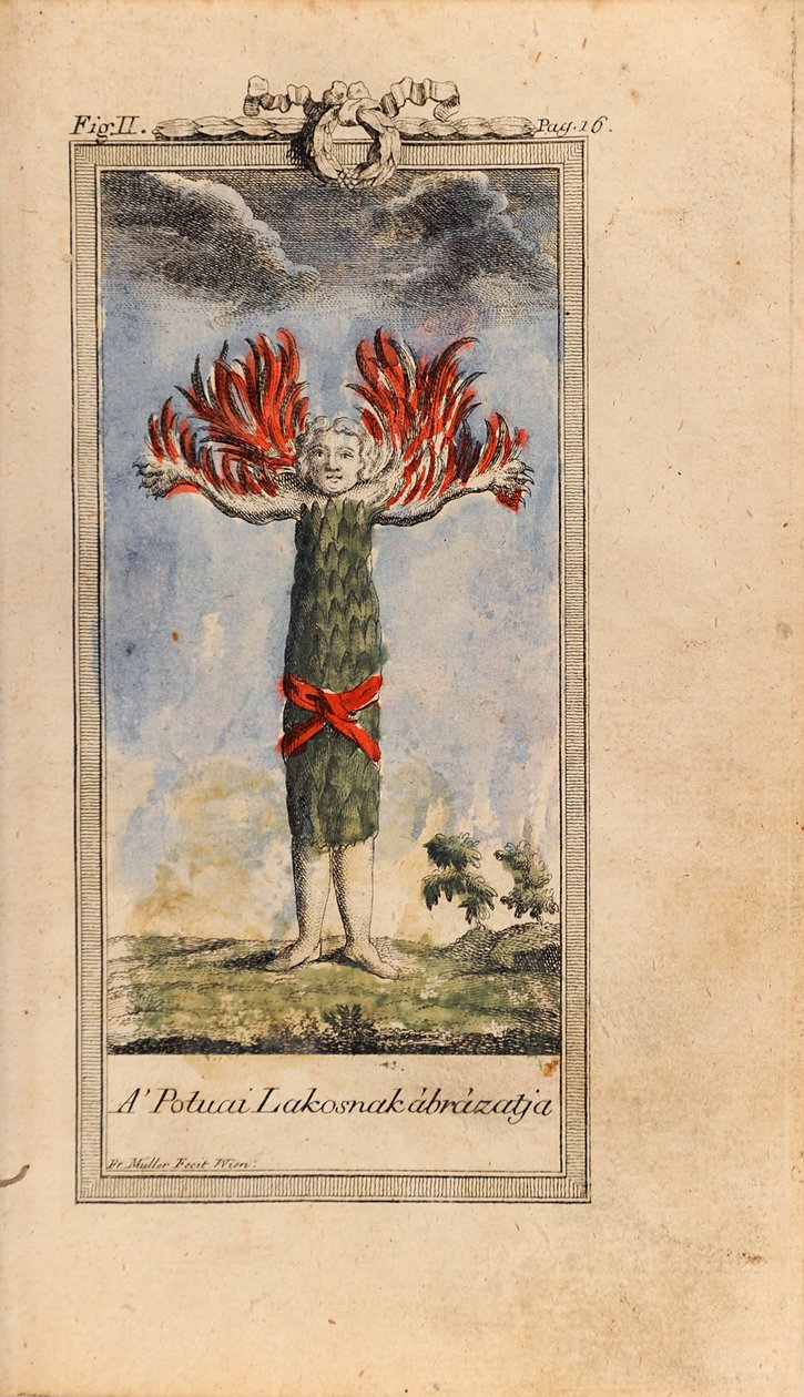 Illustration i Ludvig Holberg- Niels Klims rejse til World Underground af Friedrich Müller