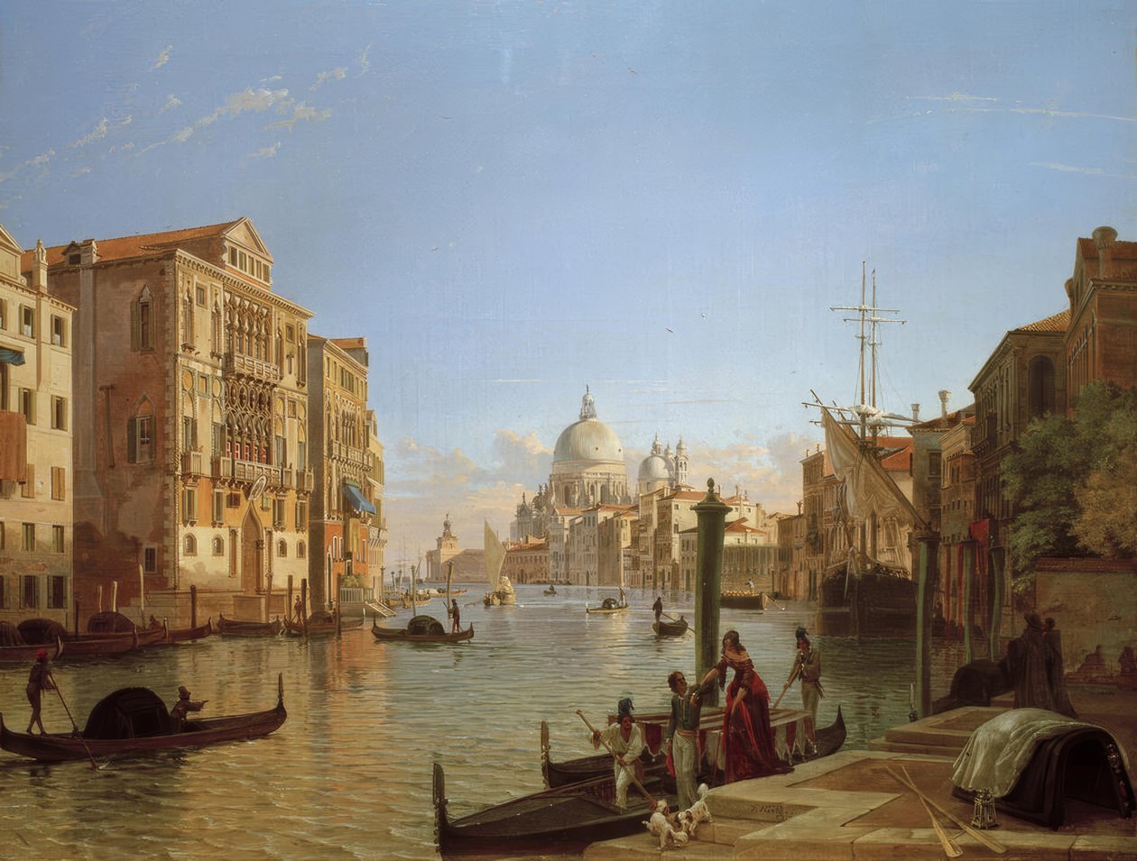 Canal Grande med Palazzo Cavallo- Franchetti, Santa Maria d af Friedrich Nerly