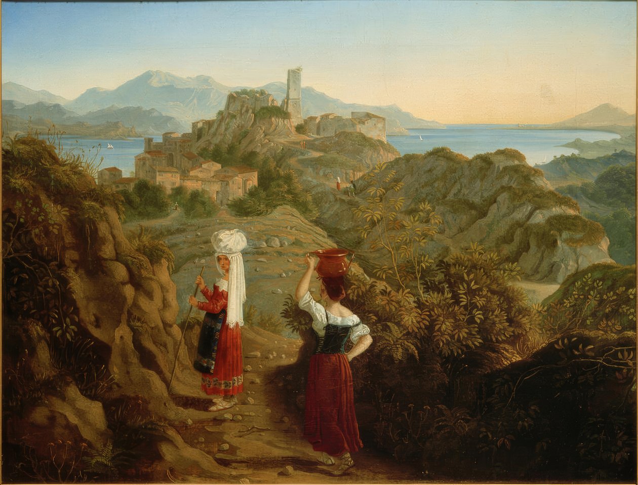 Ideelt italiensk landskab af Friedrich Nerly