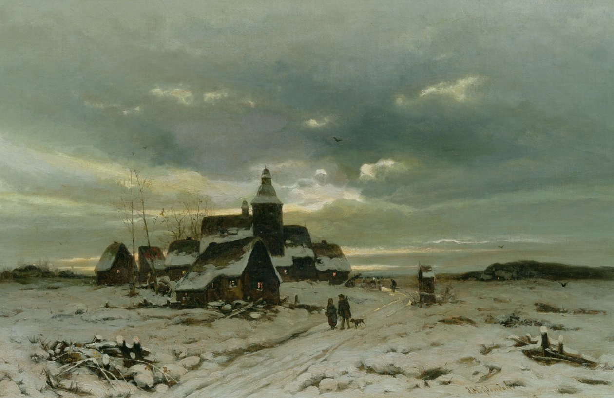 En landsby i sneen af Friedrich Nicolai Joseph Heydendahl
