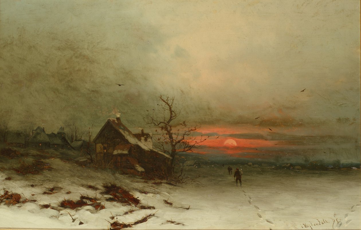 Vender hjem ved solnedgang af Friedrich Nicolai Joseph Heydendahl