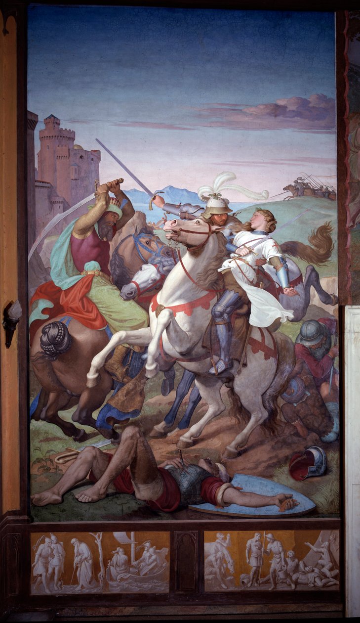 Ægteparret Odorado og Gildippe - Fresco af Friedrich Overbeck