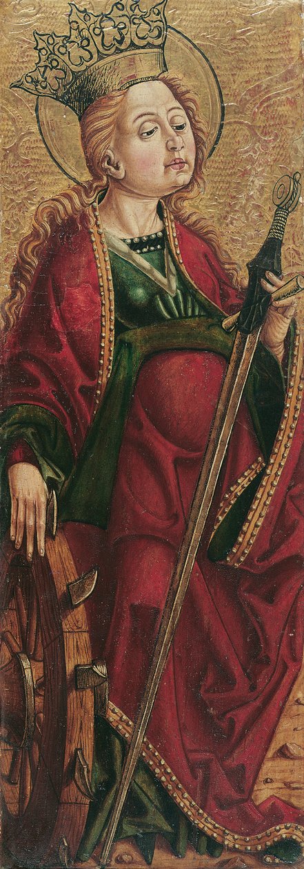 St. Catherine (indenfor) og St. Stephen? (uden for) af Friedrich Pacher (Umkreis)