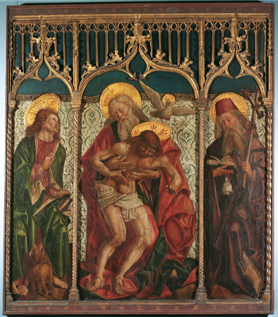 Hellig Treenighed mellem St. Mark og Antony Hermitage af Friedrich Pacher