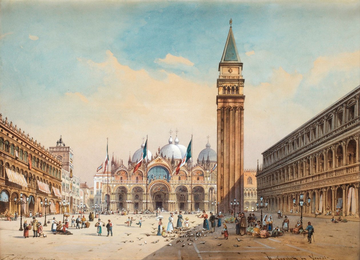 Piazza di San Marco, Venedig af Friedrich Perlberg af Friedrich Perlberg