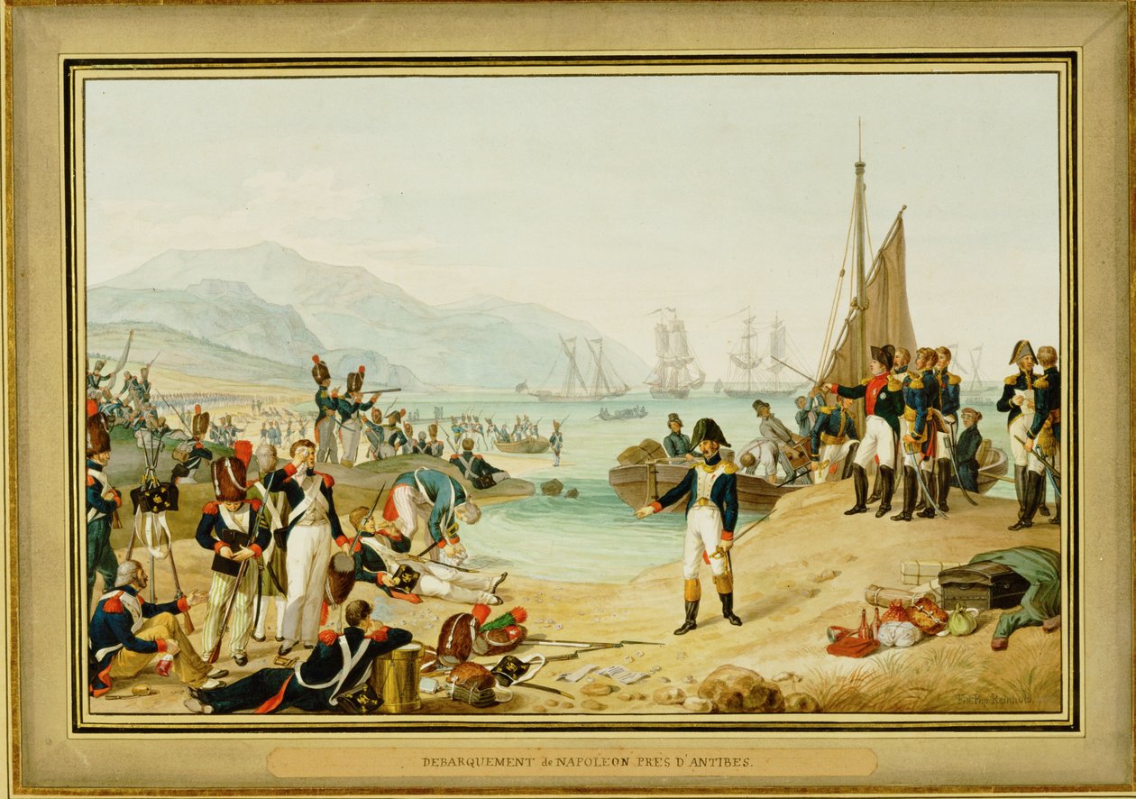 Napoleon I lander nær Antibes, Frankrig ... (akvarel) af Friedrich Philipp Reinhold