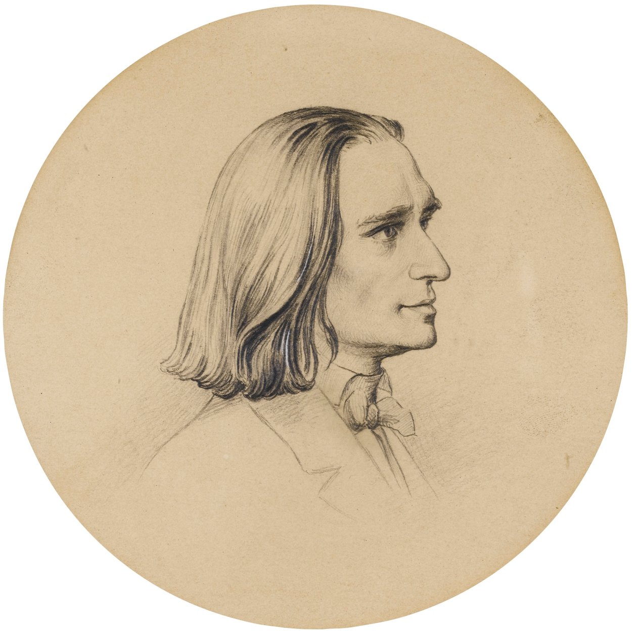 Portrættegning af Franz Liszt af Friedrich Preller the Elder