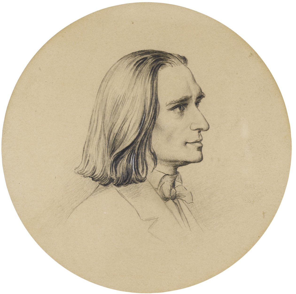 Portræt af komponisten Franz Liszt 1811-1886 af Friedrich Preller the Elder