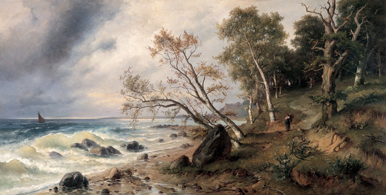 Østersøkysten på øen Vilm af Friedrich Preller the Younger
