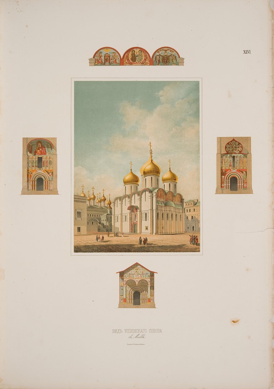 Dormition-katedralen i Kreml i Moskva, 1850 af Friedrich Richter
