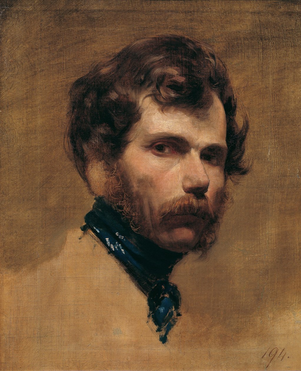 Selvportræt med blå halsudskæring. af Friedrich Ritter von Amerling