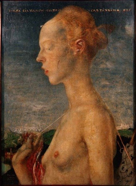 Jægerinden Diana (olie) af Friedrich Stahl