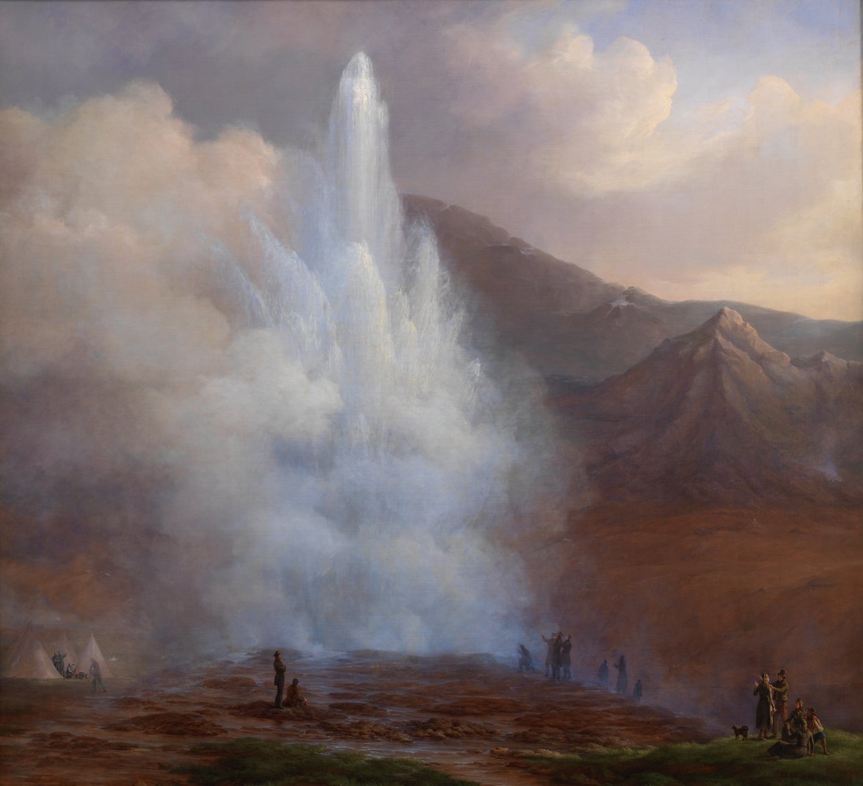 Den store gejsers udbrud på Island i 1834 af Friedrich Theodore Kloss