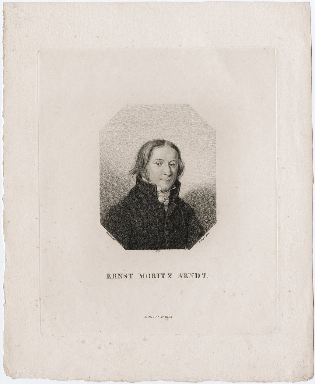 Portræt af Ernst Moritz Arndt, 1817 af Friedrich Wilhelm Bollinger