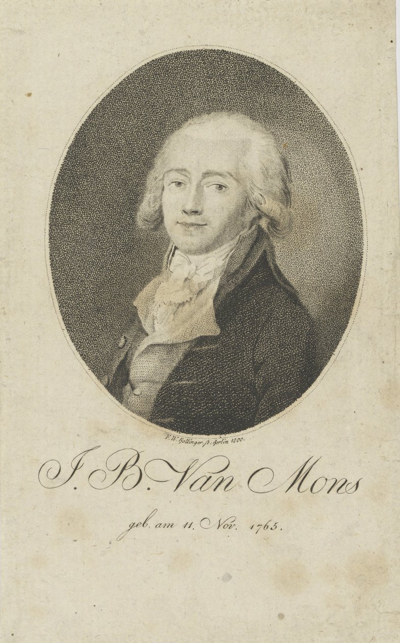 Portræt af Jean-Baptiste Van Mons 1765-1842, 1800. af Friedrich Wilhelm Bollinger
