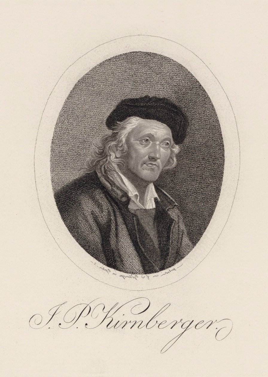 Portræt af komponisten Johann Philipp Kirnberger 1721-1783. af Friedrich Wilhelm Bollinger