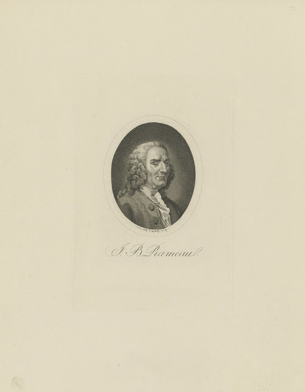 Portræt af komponisten Jean-Philippe Rameau 1683-1764, 1802. af Friedrich Wilhelm Bollinger