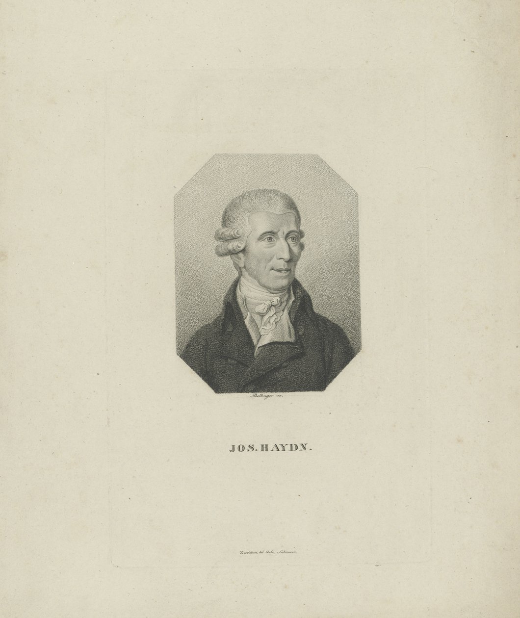 Portræt af komponisten Joseph Haydn 1732-1809, 1818. af Friedrich Wilhelm Bollinger