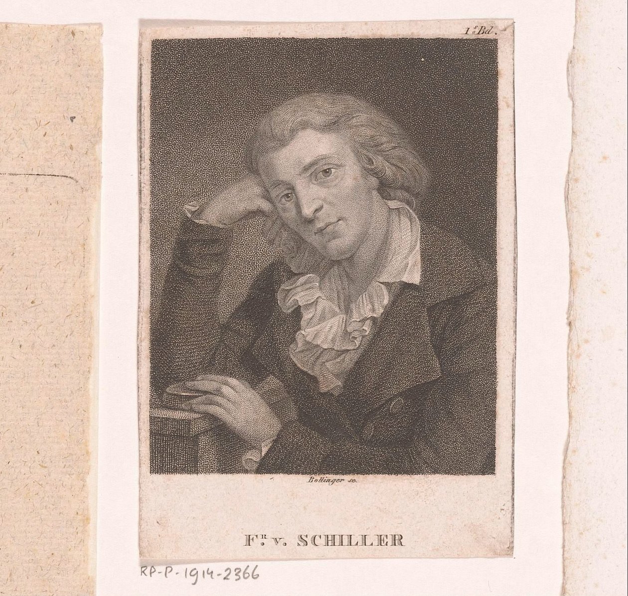 Portræt af Friedrich von Schiller af Friedrich Wilhelm Bollinger
