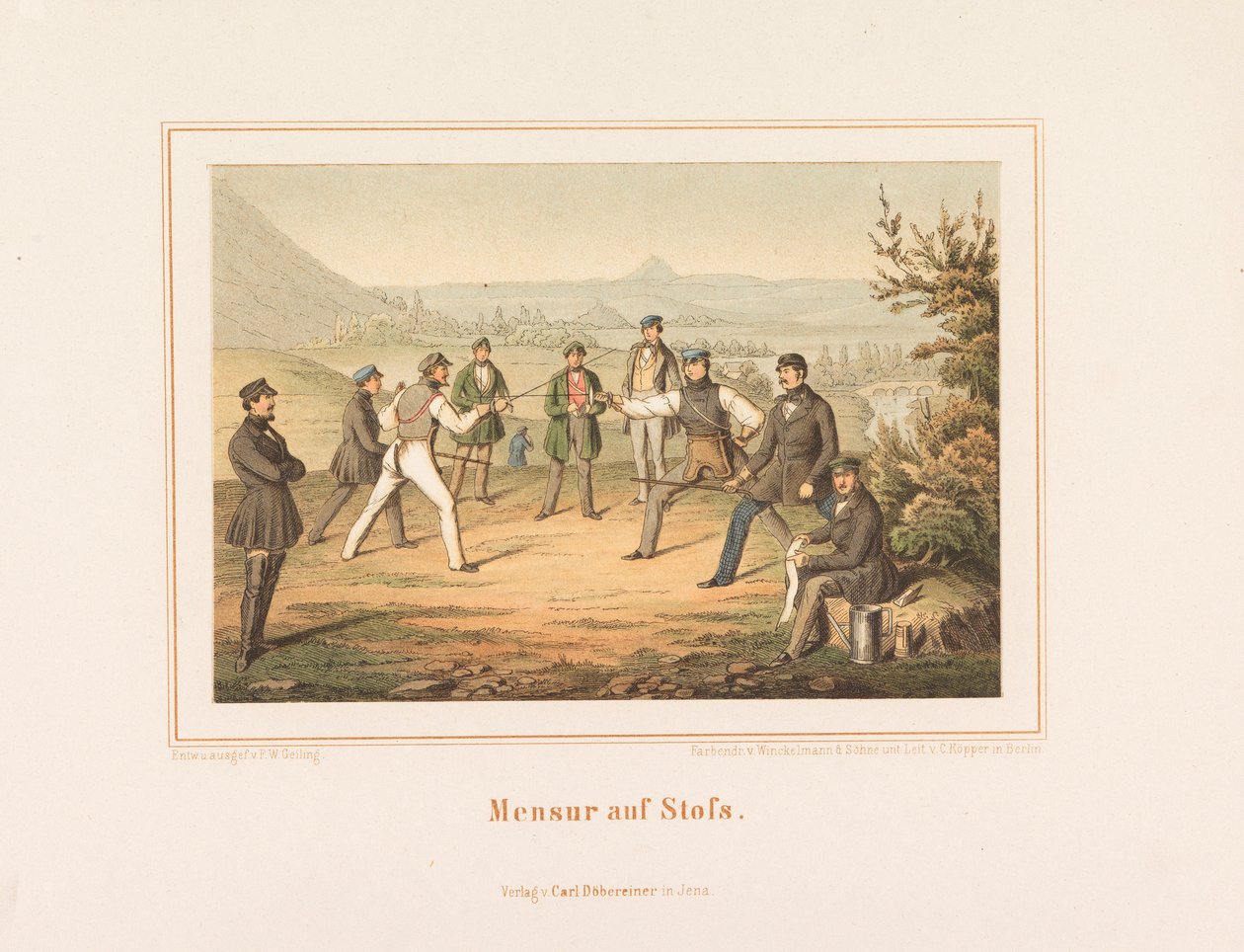 Mensur på Stofs. Billeder fra tysk studieliv, 1865. af Friedrich Wilhelm Geiling