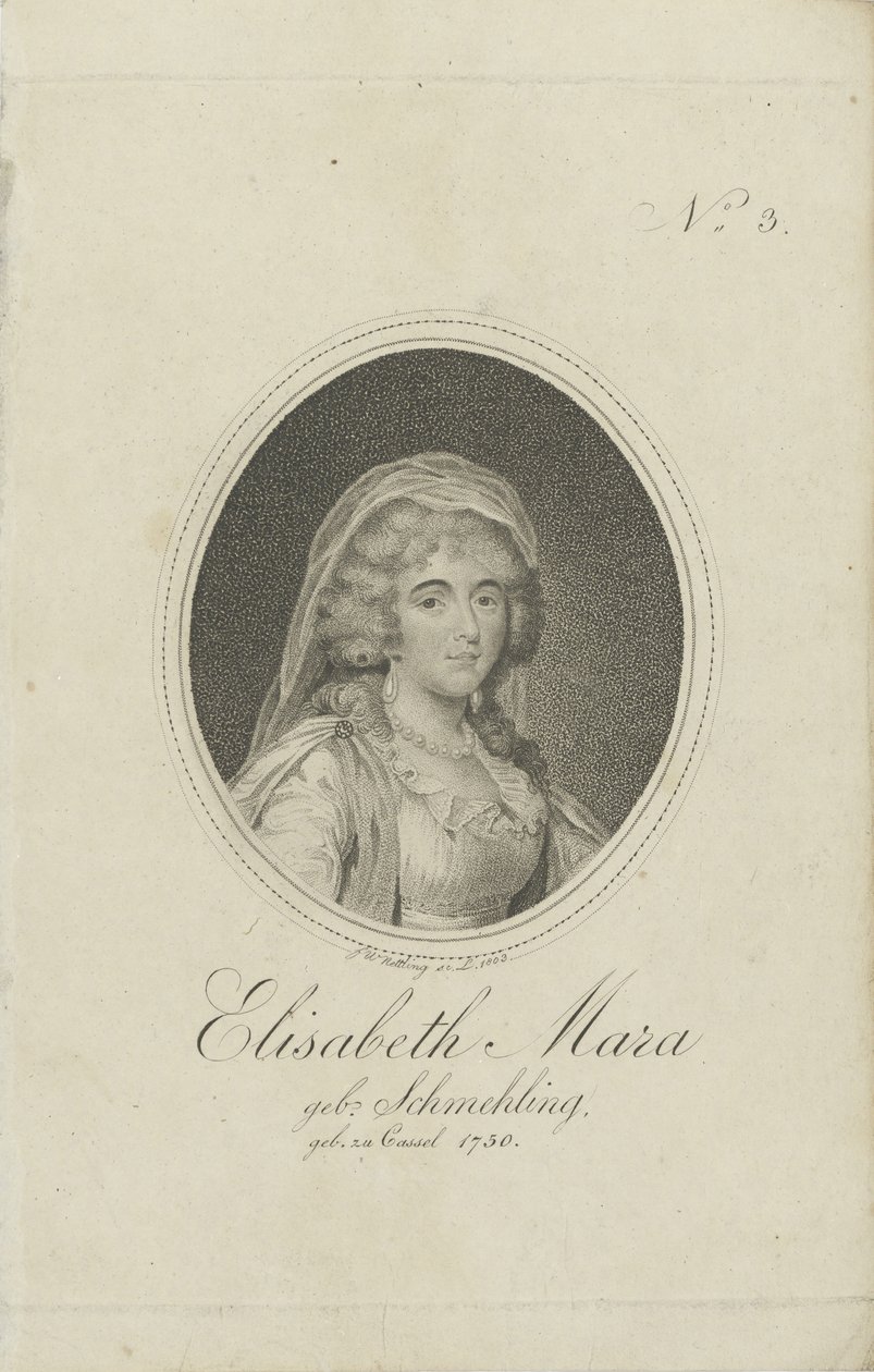 Gertrud Elisabeth Mara, født Schmeling 1749-1833, 1803. af Friedrich Wilhelm Nettling