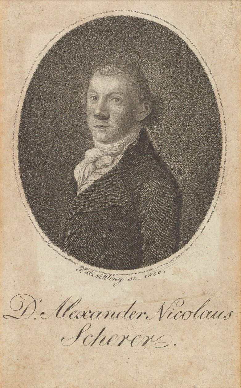 Portræt af Alexander Nicolaus Scherer 1771-1824, 1800. af Friedrich Wilhelm Nettling