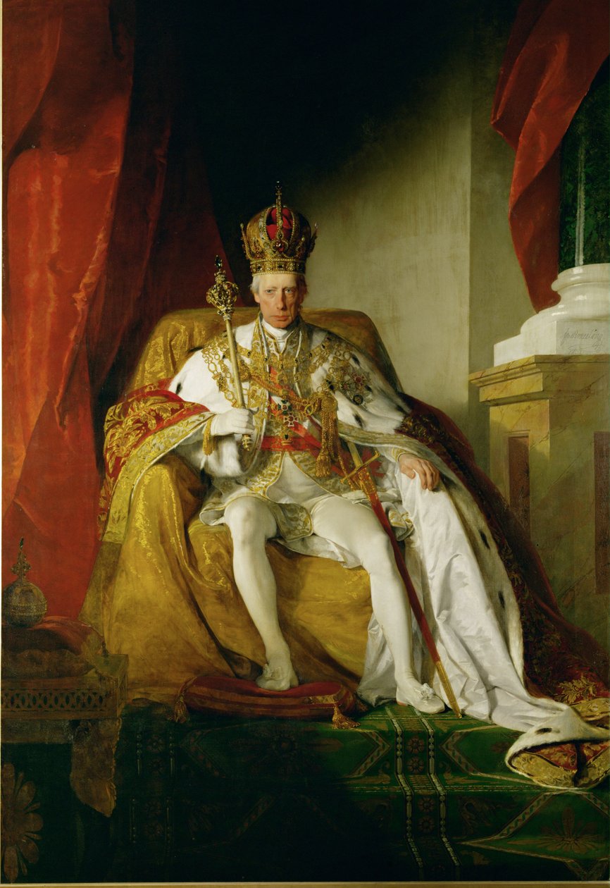 Kejser Franz I i det østrigske kejserdømmes kroningsdragt ... af Friedrich von Amerling