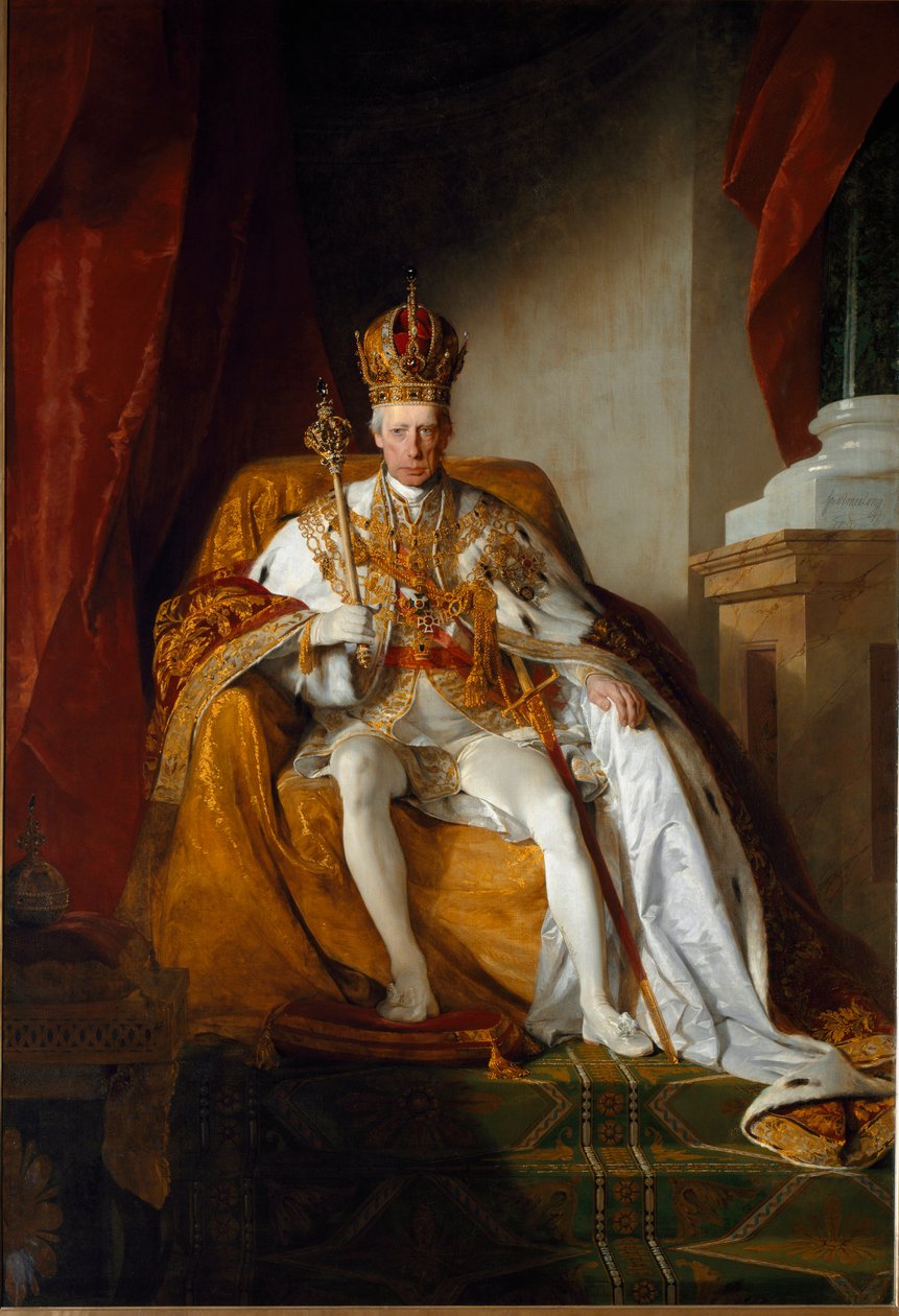 Portræt af kejser Franz II af Østrig iført de kejserlige klæder af Friedrich von Amerling
