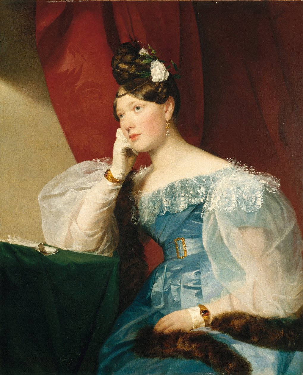 Portræt af Julie von Woyna, født Freiin von Krieg-Hochfelden, senere Benedek (1811-1895), af Amerling, Friedrich Ritter von (1803-1887). Olie på lærred af Friedrich von Amerling