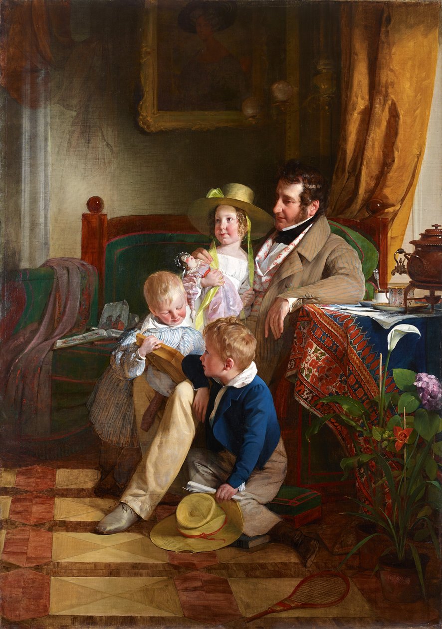 Rudolf von Arthaber og hans børn Rudolf, Emilie og Gustav af Friedrich von Amerling