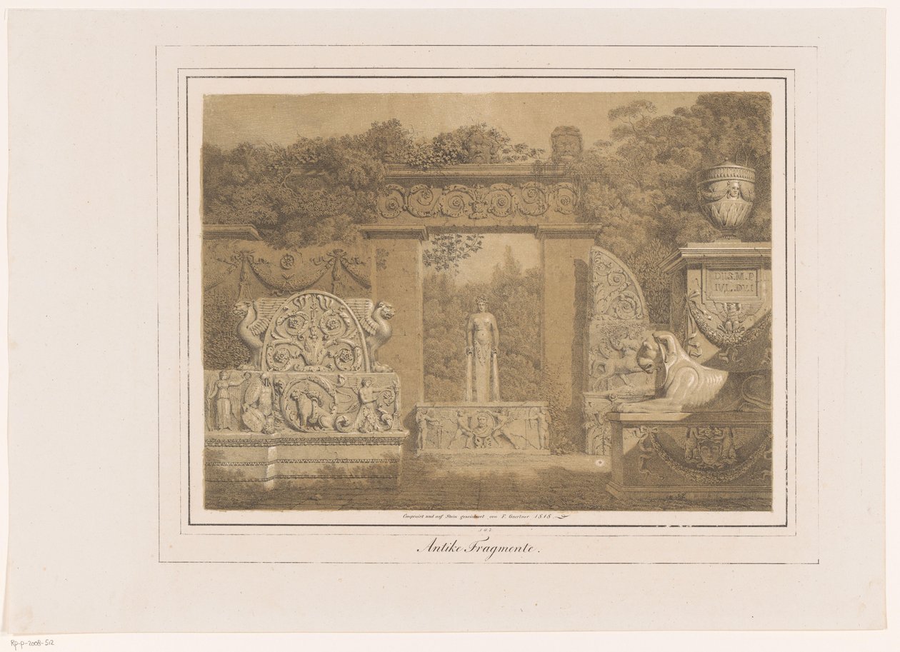 Arkitektur Fantasy med antikke elementer Antique Fragmente (titel på objekt) af Friedrich von Gärtner