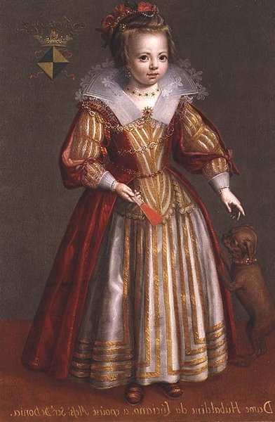 Portræt af en pige, der siges at være Hubaldine da Luciano (indskrevet med våbenskjold) af Friesland School