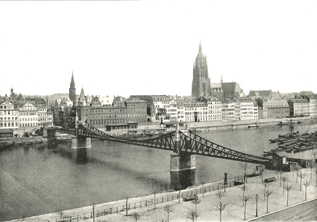 Udsigt fra Sachsenhausen, Frankfurt, Tyskland, 1895. af Frith and Co