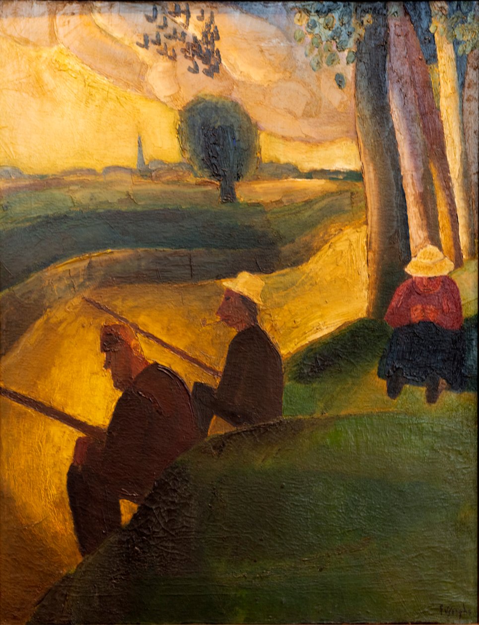 Fiskere ved floden Leie af Frits van den Berghe
