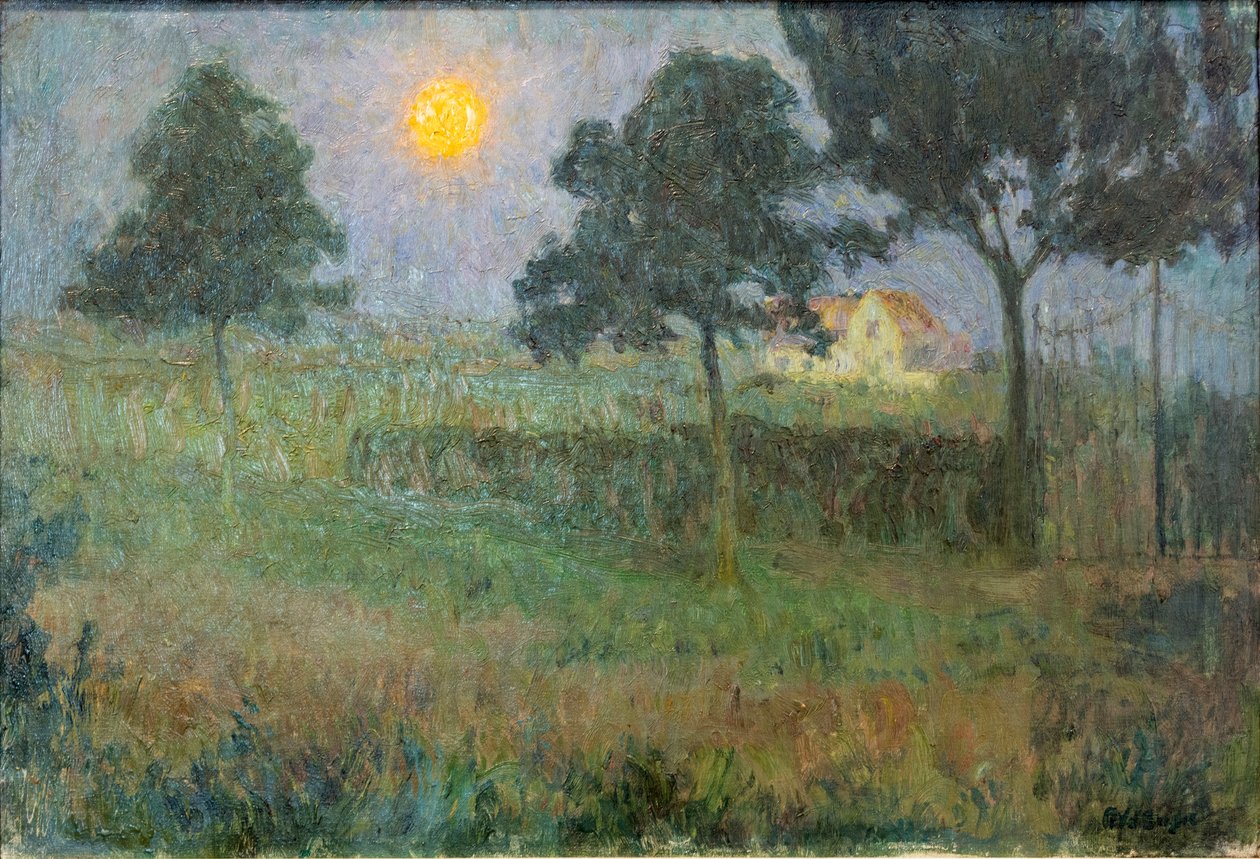 Landskab ved natfald af Frits van den Berghe