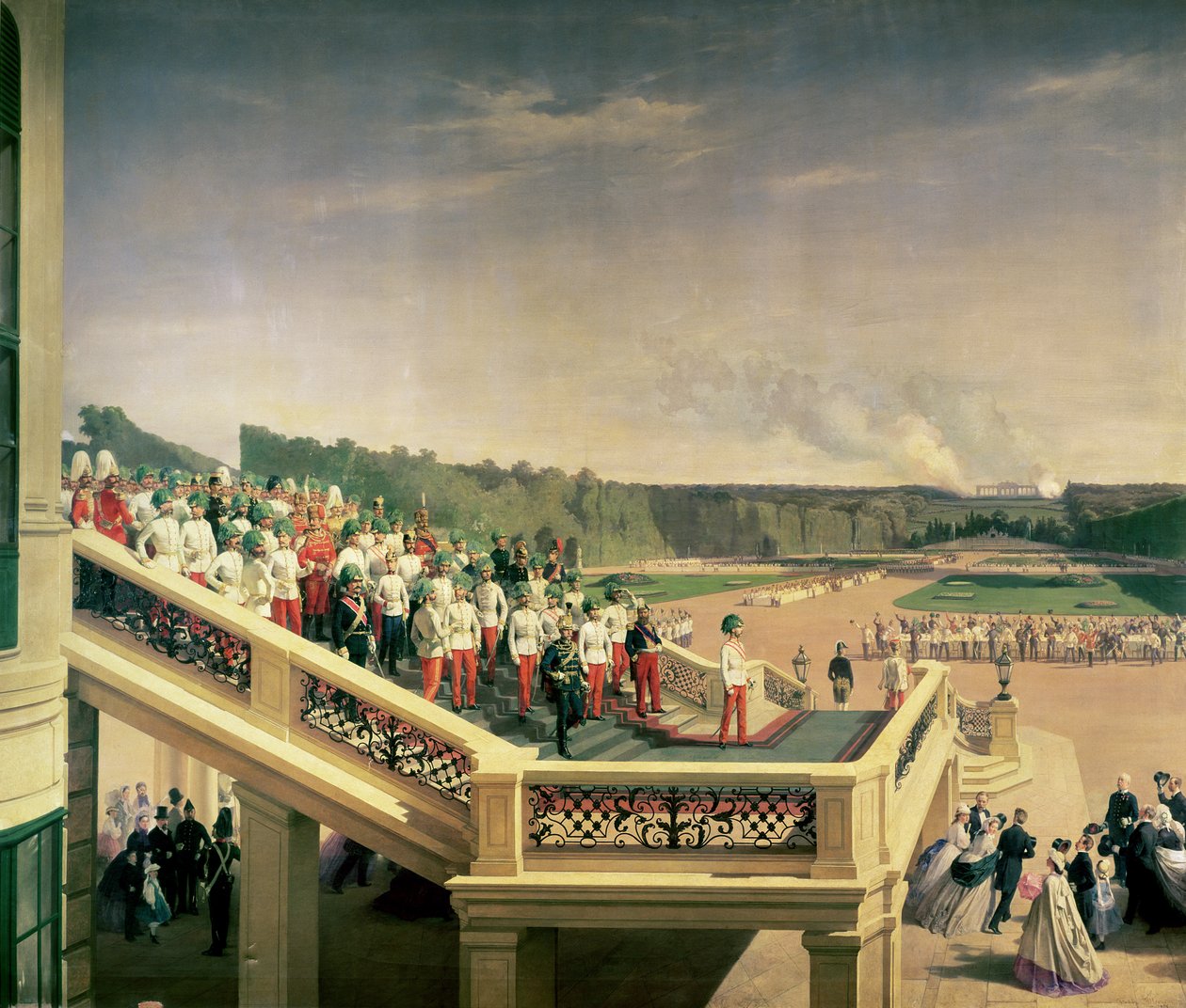 Hofbanket i Schönbrunn Slotets haver i anledning af årsdagen for Theresas militærorden, 1865 af Fritz L