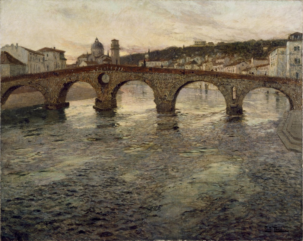 Adige-floden ved Verona, 1899 af Frits Thaulow