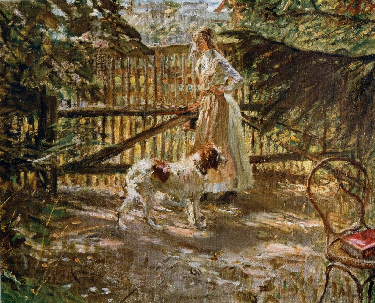 Ved havehegnet af Fritz von Uhde